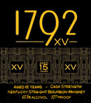 1792 XV 15 Year Cask Strength Bourbon Whiskey