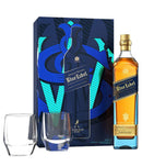 Johnnie Walker Blue Label Blended Scotch Whisky With Two Crystal Glasses