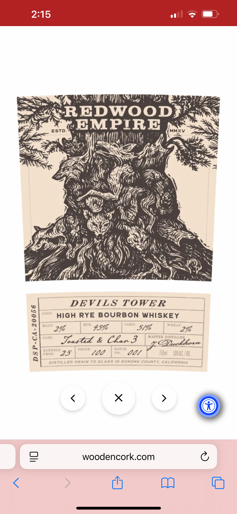 Redwood Empire Devils Tower High Rye Bourbon
