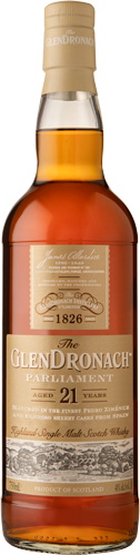 The GlenDronach Single Malt Scotch Whisky, Parliament, Aged 21 Years 750ml