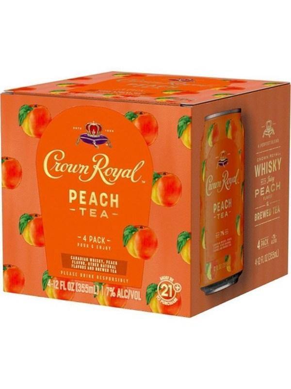Crown Royal Peach Tea Canadian Whiskey Cocktail 4 Pack Cans
